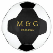 Premium-Fußball mit Monogramm und Datum Fußball (Vorderseite)