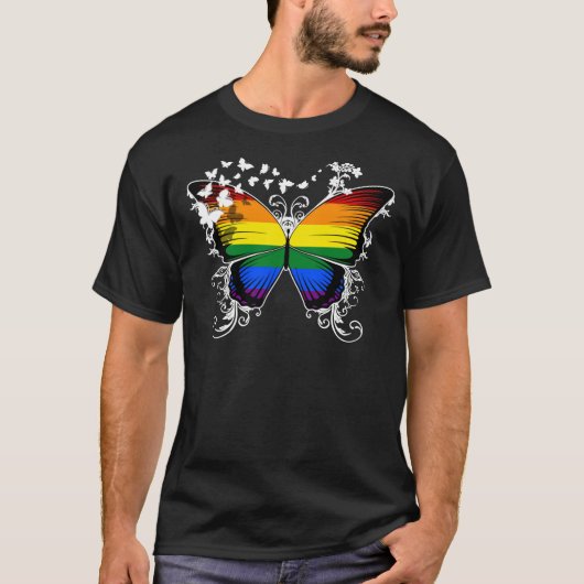 Premium Gay Pride Rainbow LGBT Butterfly Essential T-Shirt (Vorderseite)
