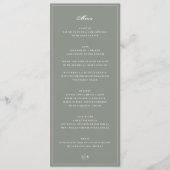 Premium Gerahmt Sage Green Monogram Wedding Menükarte (Vorderseite)