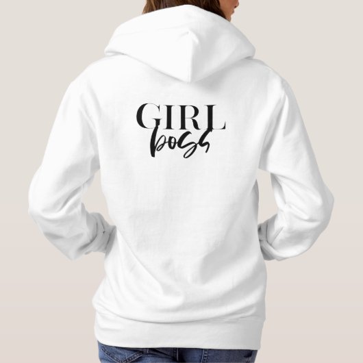 Premium Girl Boss | Schwarzer Text ultramodern Hoodie (Rückseite)