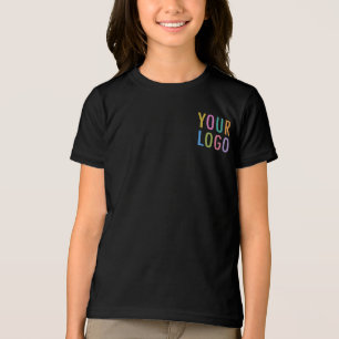 Premium Girls Black T - Shirt Custom Company Logo