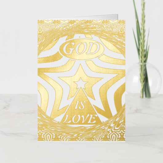 Premium God is Liebe Star Elegante Gold (Vorderseite)