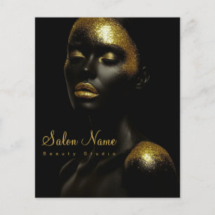 Premium Gold Beauty Studio Schild Schwarz Luxus Sa Flyer