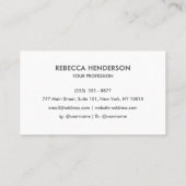 Premium Gold Black Leather & White Back Monogram Visitenkarte (Rückseite)