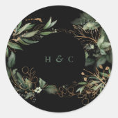 Premium Gold Botanische Eukalyptus Grüne Smarald Runder Aufkleber (Vorderseite)