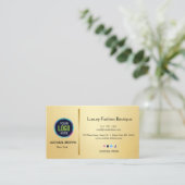 Premium Gold Business Card Design Visitenkarte (Stehend Vorderseite)