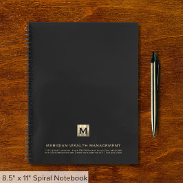 Premium Gold Monogram Finanzplaner Notebook Notizblock