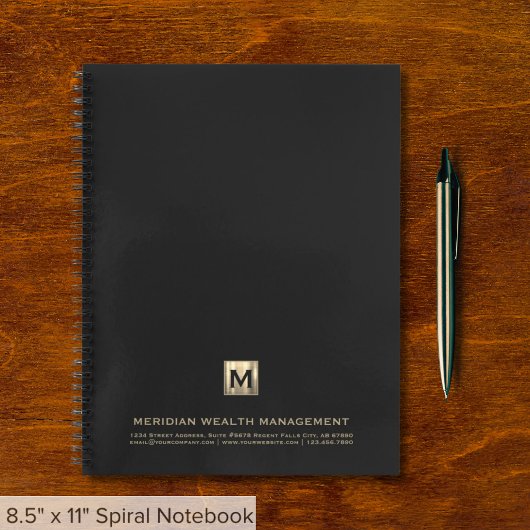 Premium Gold Monogram Finanzplaner Notebook Notizblock