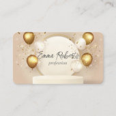 Premium Golden Balloons Luxus Geburtstag Visitenkarte (Vorderseite)