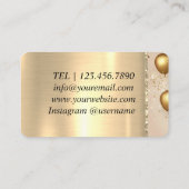 Premium Golden Balloons Luxus Geburtstag Visitenkarte (Rückseite)