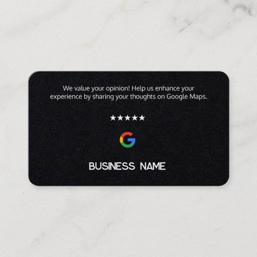🥇 Premium Google Review Cards Visitenkarte (Vorderseite)