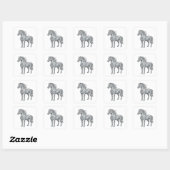 Premium Grau LOW POLY HORSE Sticker Design (Blatt)