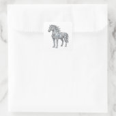 Premium Grau LOW POLY HORSE Sticker Design (Tasche)