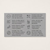 Premium Grau Modern Teeth Whitening Aftercare Card (Rückseite)