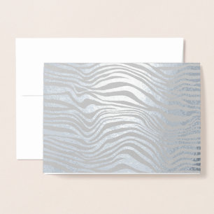 Premium Grau + Silver Zebra Animal Print Folienkarte