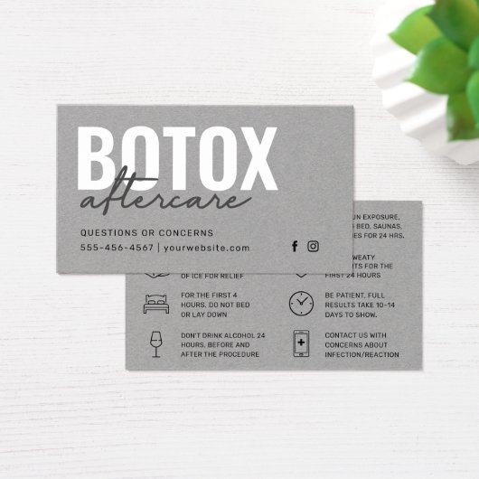 Premium graue Botox-Injektionskarte (Schreibtisch)