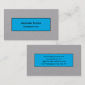 Premium Gray Blue Elegante Schlicht Minimalistisch Visitenkarte (Vorne/Hinten)