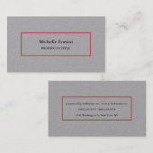 Premium Gray Elegant Schlicht Minimalistisch Visitenkarte (Vorne/Hinten)