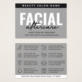 Premium Gray Facial Aftercare Instruction Card