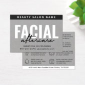 Premium Gray Facial Aftercare Instruction Card (Schreibtisch)