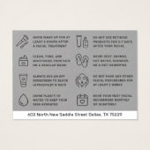 Premium Gray Facial Aftercare Instruction Card (Rückseite)
