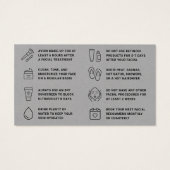 Premium Gray Facial Aftercare Instructions Card (Rückseite)