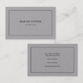 Premium Gray Schlicht Elegante Minimalistisch Mode Visitenkarte (Vorne/Hinten)