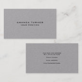 Premium Gray Trendy Minimalistisch Beruflich Visitenkarte (Vorne/Hinten)