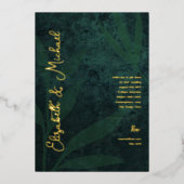 Premium Green Gold Foil FOTO Hochzeit Folieneinladung (Vorderseite)