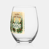 premium happy new year 2026 weinglas ohne stiel (Links)