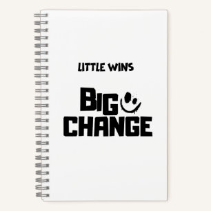 Premium Hardcover Little Wins Big Change Minimalis Notizblock