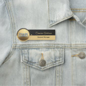 Premium Horizontal Gold Black Name Tag Namensschild (Beispiel)