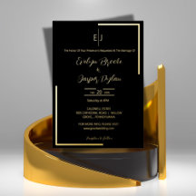 Premium Imitats Gold Moderne Typografie Black Wedd