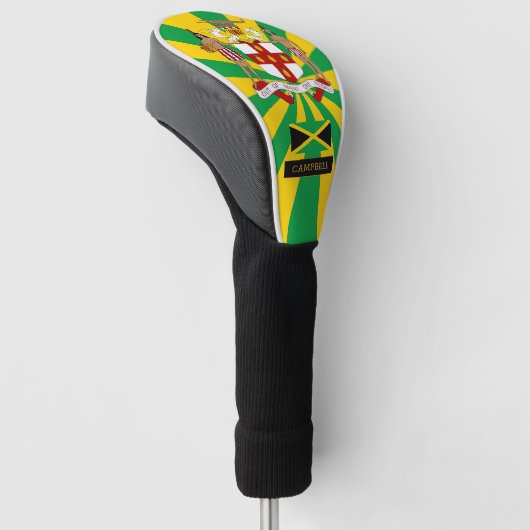 Premium Jamaica Golf & Jamaikanische Flagge / Patr Golf Headcover (angewinkelt)