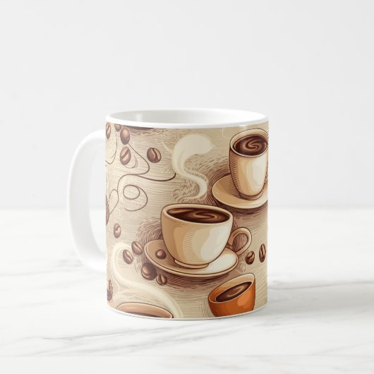 Premium-Kaffee-Tasse | Ästhetisches Wrap-Design Kaffeetasse (Vorderseite Links)
