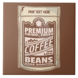 Premium Kaffeebohnen Plakat-Café Barista Fliese