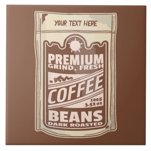 Premium Kaffeebohnen Plakat-Café Barista Fliese (Vorderseite)