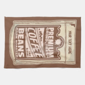 Premium Kaffeebohnen Plakat-Café Barista Geschirrtuch (Horizontal)