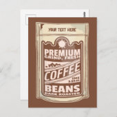Premium Kaffeebohnen Plakat-Café Barista Postkarte (Vorne/Hinten)