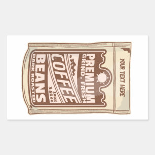 Premium Kaffeebohnen Plakat-Café Barista Rechteckiger Aufkleber