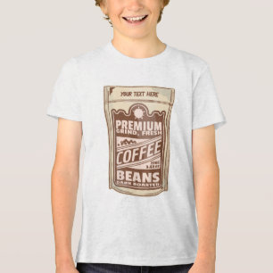 Premium Kaffeebohnen Plakat-Café Barista Tri-Blend Shirt