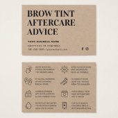 Premium Kraft Brow Tint Aftercare Card (Vorne & Hinten)