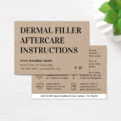 Premium Kraft Dermal Filler Aftercare Advisor Card (Schreibtisch)
