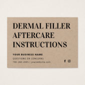 Premium Kraft Dermal Filler Aftercare Advisor Card (Vorderseite)