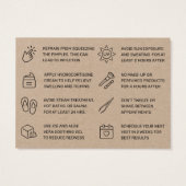 Premium Kraft Eyebrow Threading Aftercare Card (Rückseite)