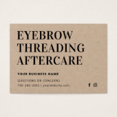 Premium Kraft Eyebrow Threading Aftercare Card (Vorderseite)