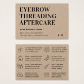 Premium Kraft Eyebrow Threading Aftercare Card (Vorne & Hinten)