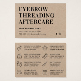 Premium Kraft Eyebrow Threading Aftercare Card
