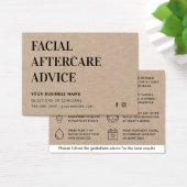 Premium Kraft Facial Aftercare Instructions Card (Schreibtisch)