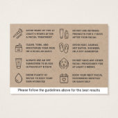 Premium Kraft Facial Aftercare Instructions Card (Rückseite)